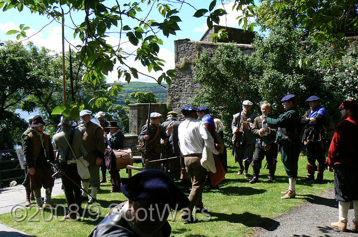 Dumbarton-001.jpg - SK event, June 2008, Scots Brigade at Dumbarton Castle.Frasers, Gordons, O`Cahans and Lachtnans. Credit Joan Lindsay of Gordons Coy.