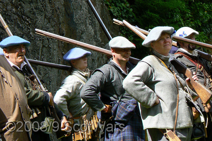 Dumbarton-052.jpg - SK event, June 2008, Scots Brigade at Dumbarton Castle.Frasers, Gordons, O`Cahans and Lachtnans. Credit Joan Lindsay of Gordons Coy.