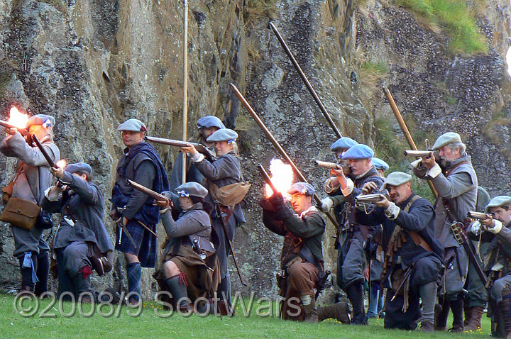 Dumbarton-199.jpg - SK event, June 2008, Scots Brigade at Dumbarton Castle.Frasers, Gordons, O`Cahans and Lachtnans. Credit Joan Lindsay of Gordons Coy.